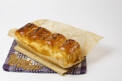 Bread pastries with grain wheat Stock Photos