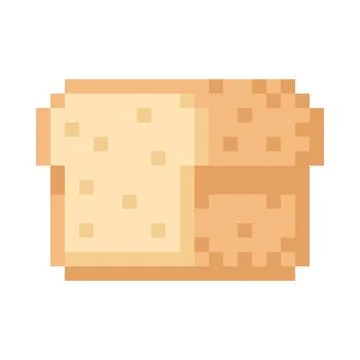 Bread pastry pixel art vector icon, 8 bit retro video game cartoon loaf of wheat Stock Illustration