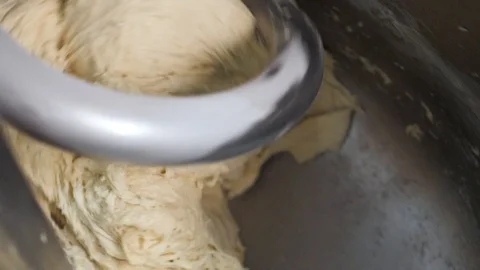 Bread pastry preparation process by using flour mixing machine at the factory 스톡 동영상 108768691