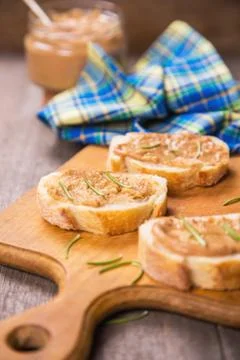Bread with pate Stock Photos