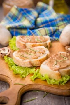 Bread with pate Stock Photos