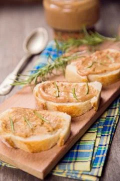 Bread with pate Stock Photos