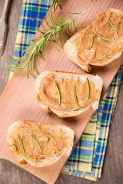 Bread with pate Stock Photos