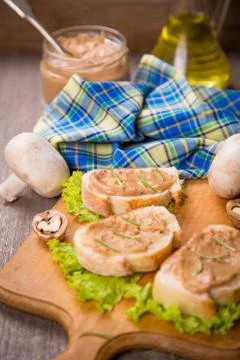 Bread with pate Stock Photos