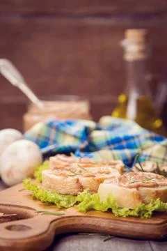 Bread with pate 스톡 사진