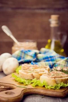 Bread with pate Stock Photos