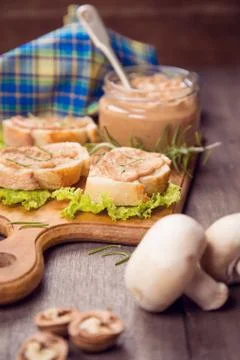 Bread with pate Stock Photos