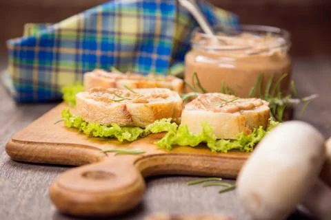 Bread with pate Stock Photos