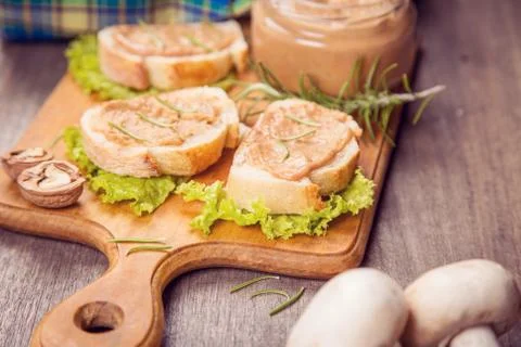 Bread with pate Stock Photos