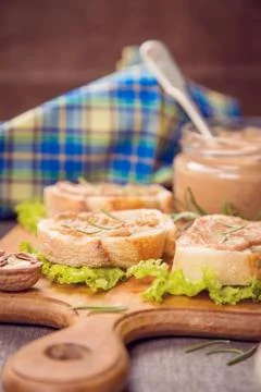 Bread with pate Stock Photos