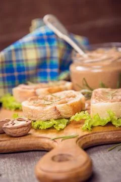 Bread with pate Stock Photos