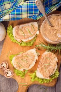 Bread with pate Stock Photos