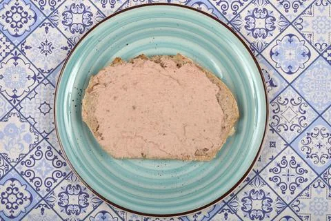 Bread with pate 스톡 사진