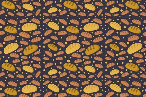 Bread pattern illustrated on background 스톡 일러스트