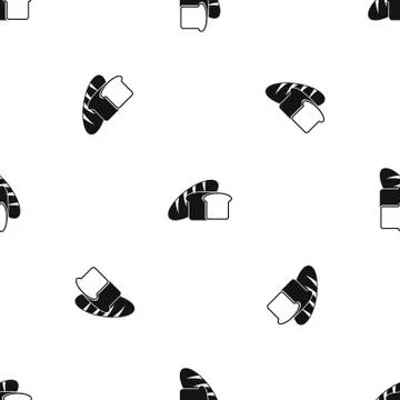 Bread pattern seamless black イラスト素材