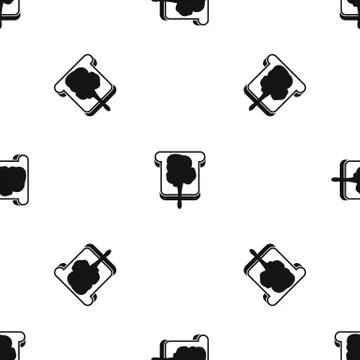 Bread pattern seamless black イラスト素材