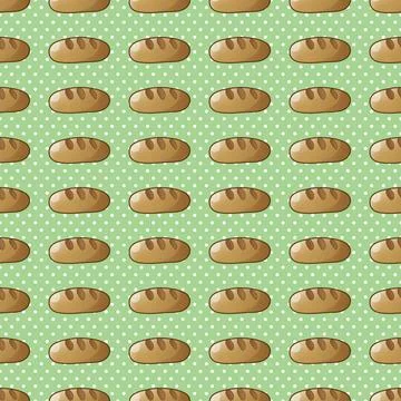 Bread pattern Seamless pattern with bread and polka dot background. Copyri... Stock Photos