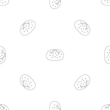 Bread pattern seamless vector Stock Illustration