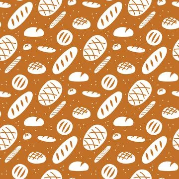 Bread pattern. Simple single color design Stock Illustration
