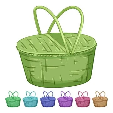 Bread picnic basket cartoon vector graphic Illustration