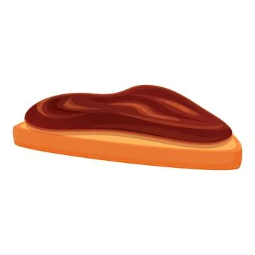 Bread piece chocolate paste icon, cartoon style 스톡 일러스트