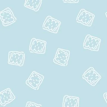 Bread piece with peanut butter line vector seamless pattern 스톡 일러스트