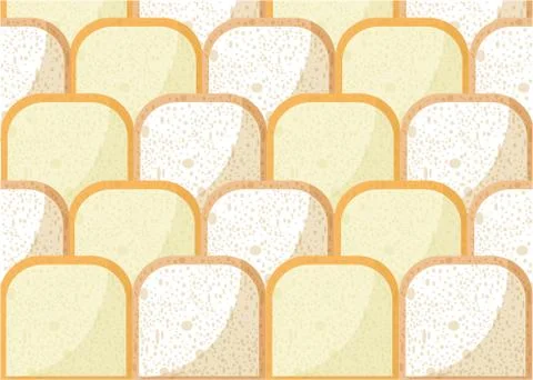 Bread pieces pattern, with whole wheat bread, rye bread, yeast bread. Creativ Stock Illustration