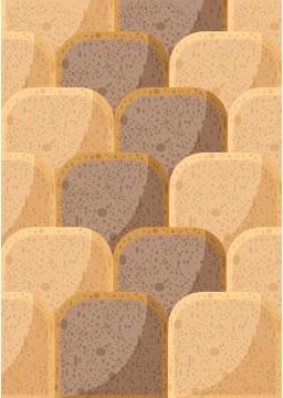 Bread pieces pattern, with whole wheat bread, rye bread, yeast bread. Creativ 스톡 일러스트