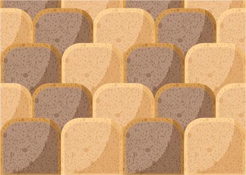 Bread pieces pattern, with whole wheat bread, rye bread, yeast bread. Creativ 스톡 일러스트