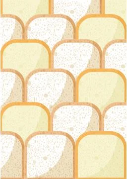 Bread pieces pattern, with whole wheat bread, rye bread, yeast bread. Creativ 스톡 일러스트