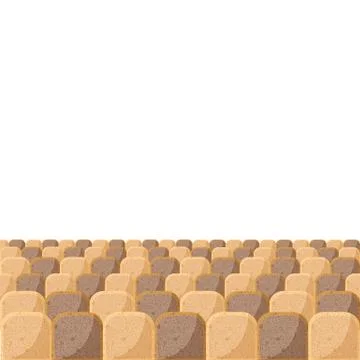 Bread pieces pattern, with whole wheat bread Illustrazione stock