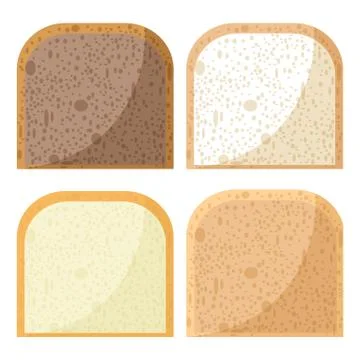 Bread pieces whole wheat bread, rye bread and  yeast bread. Creative backdrop Illustrazione stock