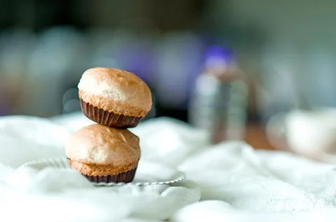Bread is placed on the table in the morning of every day, ready to eat concep Stock Photos