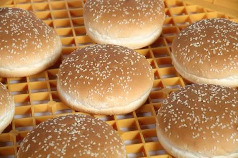 Bread in plastic crate Stock Photos