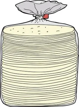 Bread in plastic wrap Stock Illustration