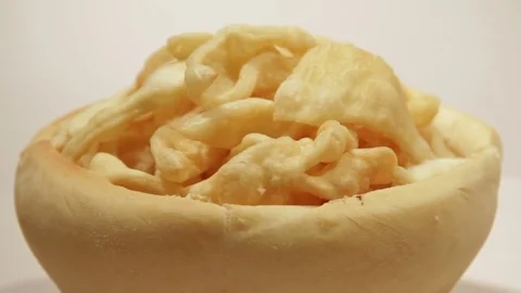 Bread plate and savory donuts. Stock Footage 70563713