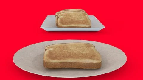 Bread on plate with different different backgrounds 4k photos Stock Illustration