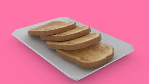 Bread on plate with different different backgrounds 4k photos Stock Illustration