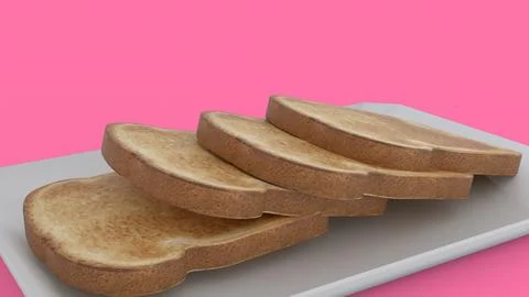 Bread on plate with different different backgrounds 4k photos Stock Illustration
