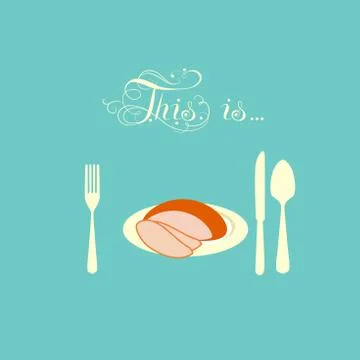 Bread on a plate Stock Illustration