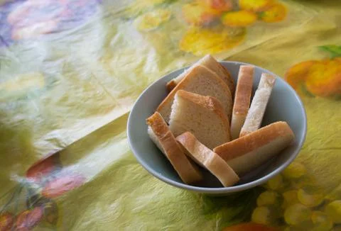 The bread on the plate Stock Photos