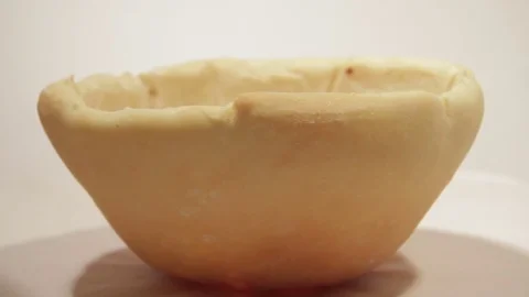 Bread plate for soup and salad on the white background. Video stock 70563554