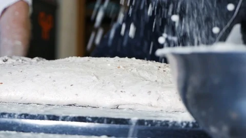 Bread preparation. Bread stuff. Dough Video stock 118309871