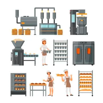 Bread production icon set vector illustration Stock Illustration