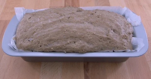 Bread Proofing - Loaf of bread fermentation Time-lapse Stock-Footage 86863742