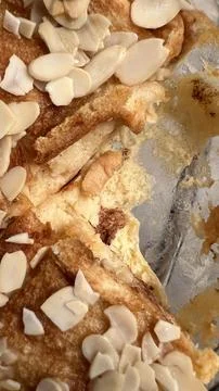 Bread pudding with almond topping. Stock Photos