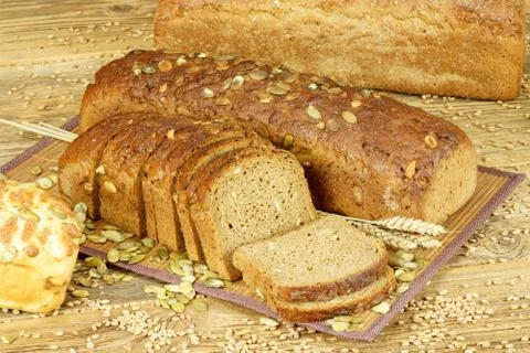 Bread with pumpkin Stock Photos