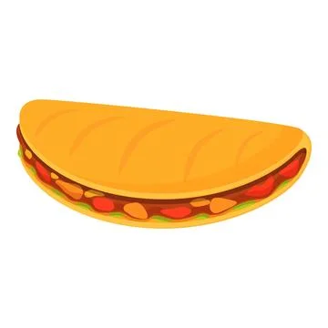 Bread quesadilla icon cartoon vector. Vegetable mexican Stock Illustration