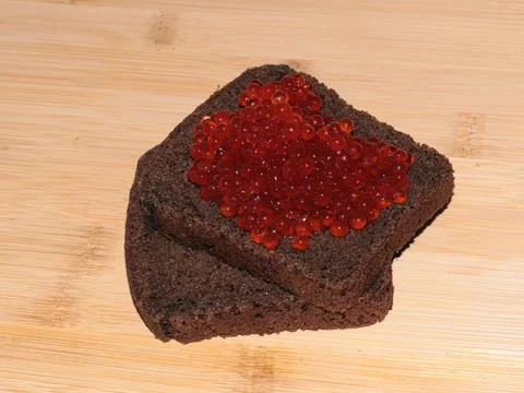 Bread with red salmon Foto stock