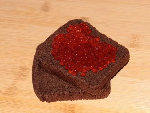 Bread with red salmon Foto stock